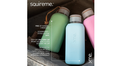 Squireme Glass Water Bottle