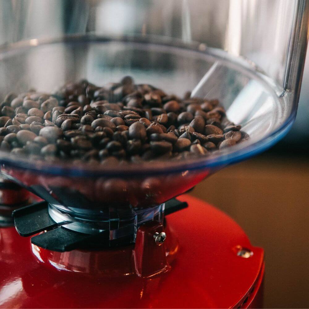 red espresso grinder